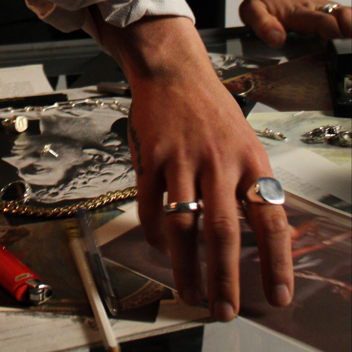 Antares Jewellery Edge Signet Ring and Makers Ring